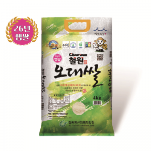 [철원동신미곡 26년산 DMZ햅쌀] 4KG두루웰철원오대햅쌀(찰지고 맛있는쌀)